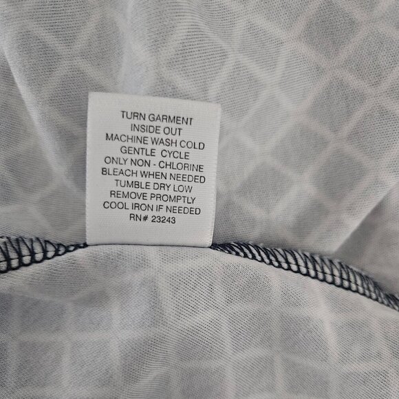 New York & Company Navy & White Geometric Print Small A-Line Dress - Picture 8 of 10